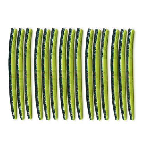 Senko Worms for Bass Fishing - 4" / 5" Soft Plastic Baits with Scented & Flavored Salt Impregnation - 15pcs Freshwater Saltwater Fishing Lures Kit - color: B#, size: 4"