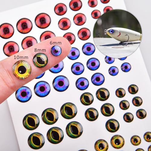 Bionic Fish Eyes for Lures Fly Tying Material Realistic Fish Eyes for Fishing Baits DIY Jigs Fishing Lure Making Supplies - style: 288pcs-6/8/10mm