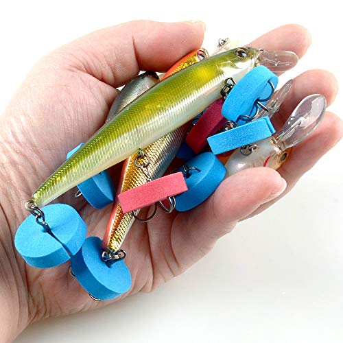 Fishing Hook Covers Hook Bonnets Treble Hook Guards - One Size Fits Most, Tangles Free, EVA Material Fishing Hook Caps Protect Your Sharp Hooks and Long Using - color: Red & Blue, size: 4#, 6#, 8#, 10#