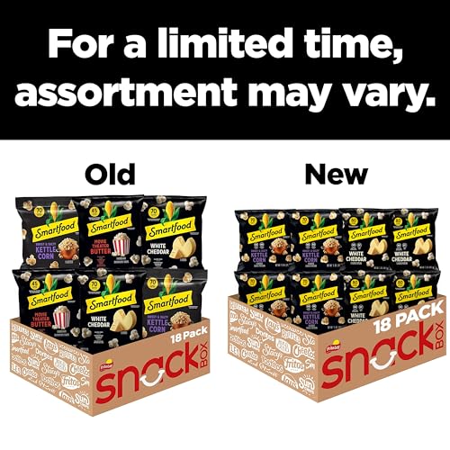 Smartfood Popcorn, Variety Pack, 0.5 Ounce (Pack of 18) - size: 0.5 Ounce (Pack of 18)