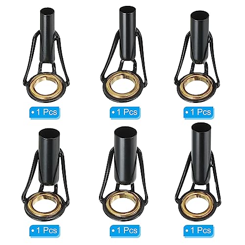 PATIKIL Fishing Rod Tip Repair Kit Stainless Steel Pole Ring Guide Replacement for Saltwater Freshwater Fishing - color: Golden, size: 4-6.5mm