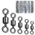 300pcs Fishing Swivels, Stainless Barrel Swivels Fishing Tackle for Saltwater Freshwater