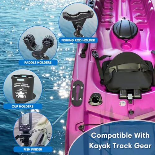 Kayak Track Kayak Low Profile Track,Kayak Rail,Kayak Accessories Mount Track,Kayak Gear Track for Fishing Rod Holder,Kayak Rail Track for Paddle Holders Fish Finder,Cup Holder,Anchor Cleats - size: 4inch4pcs