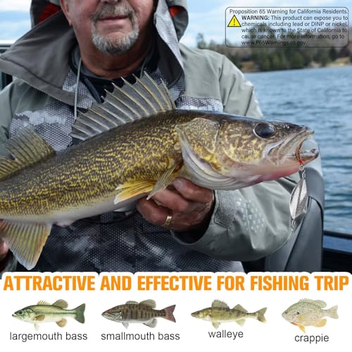 Dovesun 6 pcs Fishing Jigging Spoon Lures for Freshwater Saltwater Casting Spoon with Treble Hook Jig Swivel Hard Metal Spinner Baits for Bass Trout Pike Salmon 1/5oz 1/4oz 3/8oz 1/2oz - color: 6pcs-1/5oz-5G