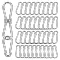 40PCS M5 Heavy Duty Carabiner Clip, 2Inch Snap Hook Quick Link Small Carabiner Clips,Spring Link Buckle for Fishing Camping Hammock Dog Leashes-220LBS Holding Capacity (Silver) - color: Silver, size: 40PCS-M5