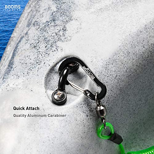Booms Fishing T02 Fishing Pole Tether, Kayak Paddle Leash, Paddle Board Fishing Accessories, Heavy Duty Fishing Lanyard for Fishing Tools/Rods/Paddles - color: Green with 5.9" RB1 Belt, 2pcs