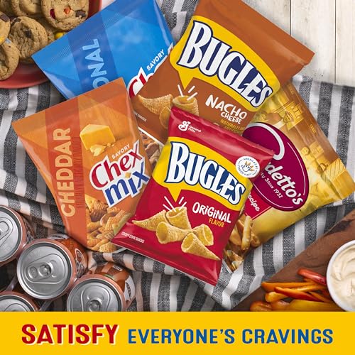 Classic Mix Snack Variety Pack, Bugles Original and Nacho Cheese, Gardetto's Original Recipe, Chex Mix Traditional and Cheddar, 20 Ct, 28 oz, (Pack of 2) - size: 28 Ounce (Pack of 2)
