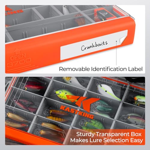 KastKing HyperSeal Waterproof Tackle Box, Waterproof 3700 Tackle Trays, Fishing Tackle Box Organizer with Removable Dividers, Lure Box and Terminal Tackle Storage, 1 Pack - size: 3700 (1 Pack)