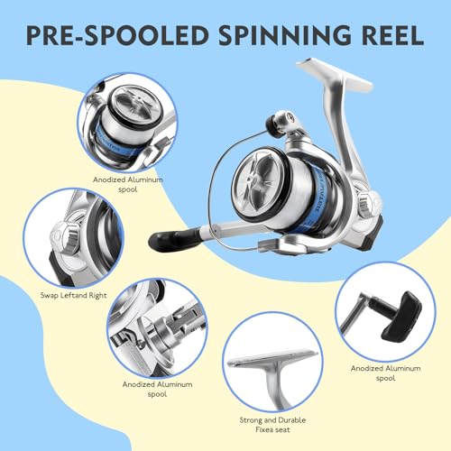Telescopic Fishing Rod and Reel Combo, 2PCS Collapsible Fishing Pole with Spinning Reel Lures and Carrier Bag for Saltwater Freshwater Bass Fishing Gear