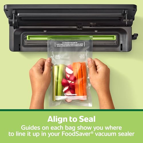 FoodSaver Pint Pre-Cut Vacuum Seal Bags, Easy Use Vacuum Storage Bags, Align to Seal and Tear to Open Vacuum Sealer Storage Bags, 27 Pack - size: Pint (27 Bags)