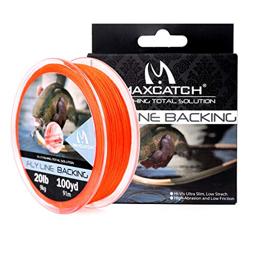M MAXIMUMCATCH Maxcatch Braided Fly Line Backing for Fly Fishing 20/30lb(White, Yellow, Orange, Black&White, Black&Yellow, Blue, Pink, Green, Purple) - color: Orange, size: 20lb,300yards
