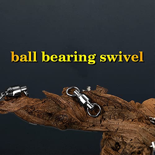AMYSPORTS Barrel Ball Bearing Swivel Saltwater Rolling Fishing Swivels Stainless Steel High Strength Connector Bearings Solid Welded Rings Black Nickel - size: Size 7+7 (220lb) 25 pcs