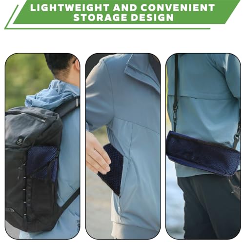 2-in-1 Collapsible Camping Stool & Sling Bag / 220LB Load Capacity Folding Portable Fishing Stool/Collapsible Stool for Camping, Hiking, Fishing, Gardening & Beach Outdoor Activities - color: Blue, size: Large