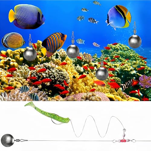 50Pcs Round Fishing Weights Sinkers Ball Fishing Weights Casting Drop Shot Sinkers Catfishing Sinkers Lead Weights Sinkers with Barrel Swivels for Saltwater Freshwater Fishing-(3.5-10g) - size: 3/16oz(5g)-50 Pack