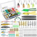 PLUSINNO Fishing Lures, All-in-One Fishing Tackle Box with Tackle Included, Fishing Gear Lure Bait Accessories Kit for Freshwater Bass Trout, Ideal Fishing Gifts for Men, Father & Beginners - color: 102Pcs Fishing Lures Kit