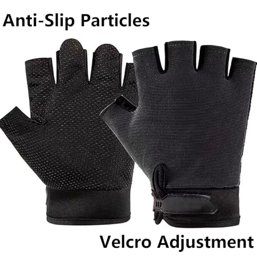 HUNTURE Fishing Vest,Pocket Vest and Hat Gloves Neck Gaiter Set for Men,Lightweight Utility Outerwear Vest - color: Black, size: Medium