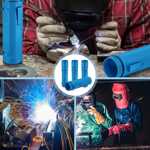 Zonon 2 Pcs Welding Rod Storage Tube 14 Inch Stick Electrode Storage Container Airproof Waterproof Canister (holds 350mm / 13.7in Rods)(Blue) - color: Blue