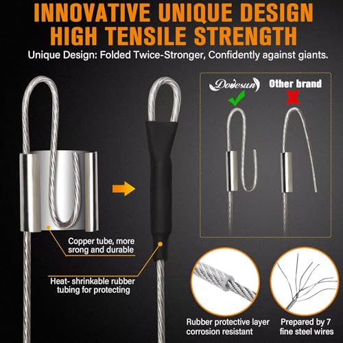 Dovesun 30PCS/20PCS Circle Hooks Fishing Pre-Rigged Catfish Rig for Saltwater Freshwater Catfish Hooks with Wire Leader 2/0 4/0 6/0 8/0 10/0 - color: B-2/0 Circle Hooks Kit-20PCS