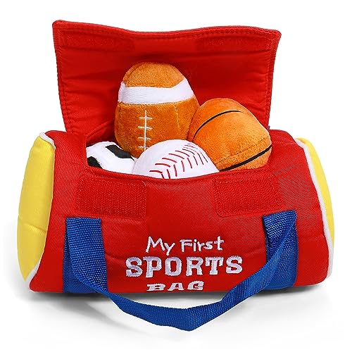 Baby GUND My First Sports Bag Stuffed Plush Playset, Baby Gift Toys for Boys and Girls Ages 1 & Up, 5 Piece, 8" - style: Sports Bag