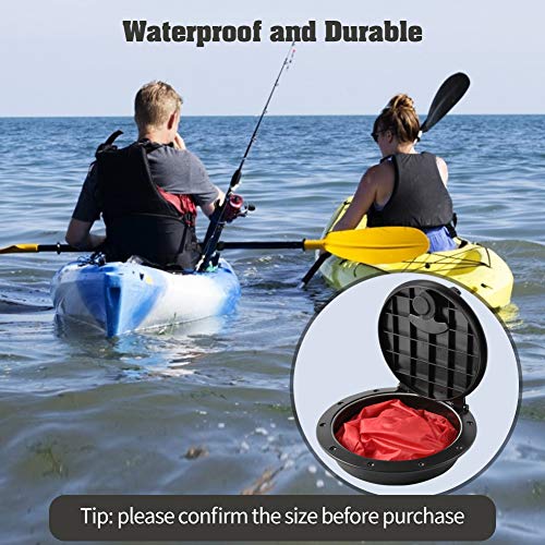 8'' Black Deck Plate Kit Deck Hatch with Storage Bag for Fishing Kayak Boating