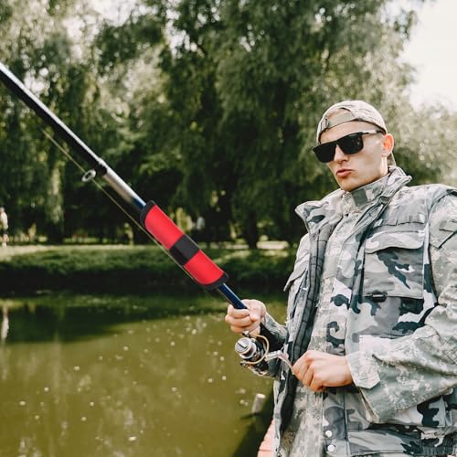 16 Pack Fishing Lure Covers, 6 Inch Fishing Lure Wraps Fish Hook Bait Covers Hook & Loop Pole Sleeve Guard for Easily See Bait Storage and Protector Fishermen Safe
