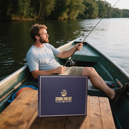 104PCS Fishing Lures Kit, Fishing Gear & Accessories with Premium Gift Box | Glide Bait , Hooks,Weights, Fish Hook Remover,Hard & Soft Baits for Bass Trout Pike Salmon for Dad - style: 6c