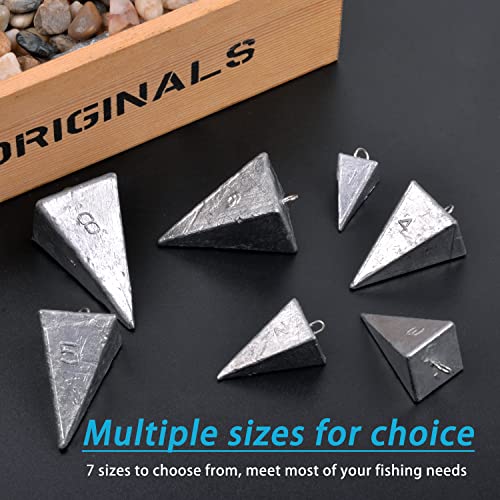 Pyramid Sinkers Fishing Weights Saltwater Pyramid Weights for Surf Fishing Gear Tackle 1oz 2oz 3oz 4oz 5oz 6oz 8oz - style: 4 Ounce, 4 Pack