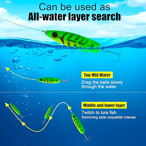 Fishing Spoons Lures Kit, 5PCS Metal Jigging Spoons Casting Trolling Spoons Pike Spoon with Treble Hooks for Bass Trout Pike Tuna Salmon Walleye Crappie Freshwater Saltwater Fishing - color: TypeA, size: 1/2OZ