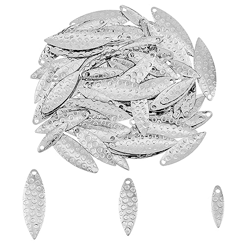 SUPERFINDINGS 90Pcs 3 Sizes Fishing Lures Spoons Stainless Steel Lure Fishing Lures Hard Baits Fishing Attractor Spinner Blades for Lures Worm Spinner Baits Spoons Rigs Making - color: Silver