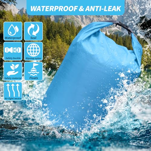 Dry Bag Set, Waterproof Small Lightweight Dry Bags for Paddle Board Kayaking, Fishing, Camping(Blue, 40L 2Pack) - color: Blue, size: 40L 2Pack