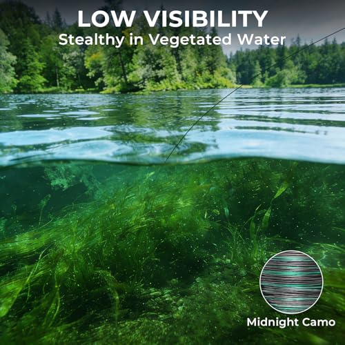 KastKing Destron Essential Monofilament Fishing Line, Advanced Polymer Coating for High Abrasion Resistance, Super Smooth, High Strength, Low Memory Mono Line, Fresh and Saltwater Fishing - color: Midnight Camo, size: 10LB(300 Yds)