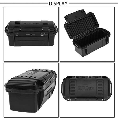 Tbest Outdoor Waterproof Shockproof Airtight Survival Box Storage Container Case Carry Box Black Dry Storage Box for Fishing Camping Hiking Outdoor Activities - color: C