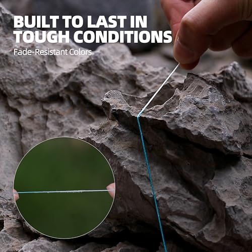 RUNCL 8 Strands Braided Fishing Line - High Visibility Colored Braid Line, Super Strong, Abrasion Resistant, No Stretch, 328yds/546yds/1093yds, 12lb to 100lb for Saltwater or Freshwater Fishing - color: Blue White, size: 20lb - 546yds