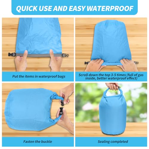 Dry Bag Set, Waterproof Small Lightweight Dry Bags for Paddle Board Kayaking, Fishing, Camping(Blue, 40L 2Pack) - color: Blue, size: 40L 2Pack