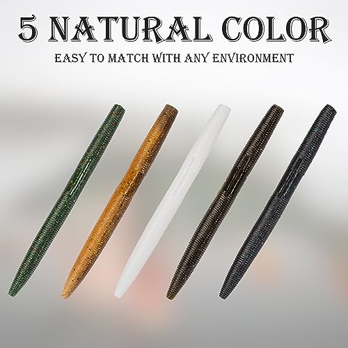 30/50/78/100Pcs Senko Worms Kit – 4"/5" Soft Plastic Fishing Lures with Salt Impregnation for Bass Fishing - color: Multi Colors D, size: 4 inch