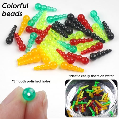 Stacked Fishing Beads, 150/200pcs Fishing Beads Lures Making Supplies Tackle Trout Beads Walleye Rig Inline Spinner Making Accessories Salmon Eggs Saltwater Freshwater - color: mixed-200pcs