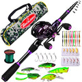 Fishing Rod and Reel Combo - 6.9ft Telescopic Spincast Rod with Left Handed Baitcasting Reel Combos - Sea Saltwater Freshwater Ice Bass Fishing Tackle Set - Fishing Rods Kit - color: A:Baitcasting Combo 6.9FT+Right Handed Reel, size: 2.1M/6.9ft-CATW10