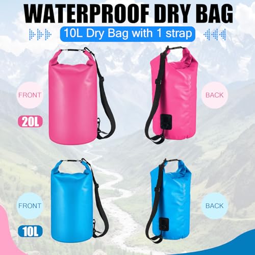 Aliceset 2 Pcs Waterproof Dry Bag 20L/10L Floating Dry Backpack Bags for Travel Pack Waterproof Backpack for Kayaking Rafting Boating Swimming Hiking Fishing(10 L) - size: 10 L