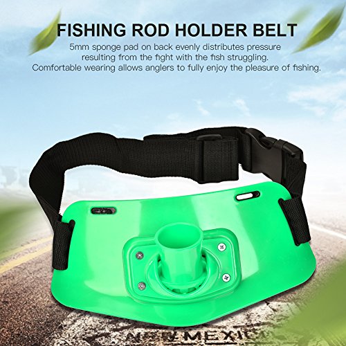plplaaoo Fishing Belt, Fishing Rod Fighting Belt, Adjustable Waist Fighting Belt, Stand-up Offshore Gimbal Padded Fishing Belt Rod Holder Fish Tackle Accessories 10.6 x 5.3 x 2.9inch, Fishing Belt - color: Green