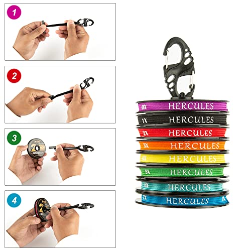 HERCULES Fly Fishing Tippet 3 Pack with Fly Tippet Holder, 55 Yards - color: Clear nylon tippet 3pcs with tippet bar, size: 1X - 11.01LB - 55YDS
