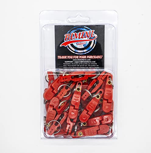 Bimini Lures Pro Snap Weights for trolling - Red Clip - color: Red- 25 Clips per pack