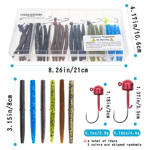 Senko Worms 40/133Pcs Fishing Soft Plastic Bait Bass Fishing Lures | Crawfish Lure Soft Plastic Worms Fishing Lure Wacky Rig Carolina Rigged - color: B-Senko Lures 40pcs 3.15in