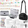 Sosation 464 Pcs Fishing Backpack with Tackle Boxes Lightweight Sling Bag for Fish Gear Equipment Accessories Fishing Gifts for Men Fish Lures Pliers Digital Scale Hook Removal Gripper(Black)