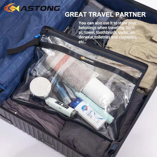 2 Layer Water-resistant Fishing Bait PVC Clear Storage Bag BaitShield Tackle Bag Storage for Bait Tackle Lures Soft Plastics and Fishing Gear Large Capacity 2 Size (1Pc Medium+1Pc Large)