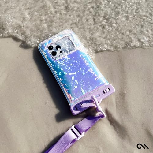 Case-Mate Soap Bubble IP68 Waterproof Phone Pouch - Iridescent | Touchscreen Floating Waterproof Phone Case with Crossbody Lanyard - Fits All Phones - Beach Cruise Ship Travel Essentials - color: Iridescent