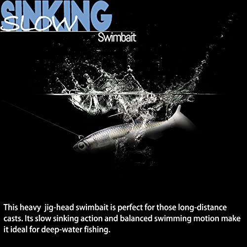 Soft Fishing Lures Shad Minnow Swimbaits, Pre-Rigged Jig Heads Paddle Tail Swim Baits for Bass, Trout, Walleye, Crappie, Sinking Jigs Bait for Saltwater Freshwater, Fishing Gifts for Men - color: A2-Weedness Pre Rigged Swim Baits-10pcs- 3.15inch