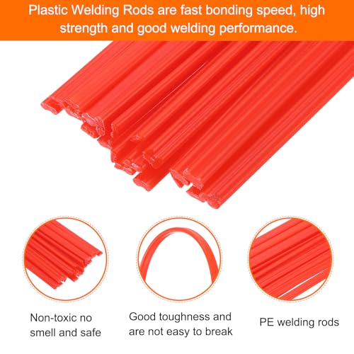 MECCANIXITY 20pcs 10 Inch Plastic Welding Rods PP Welding Strips Welder Rods for Car Bumper, Kayak Repair, Plastic Welder, Red - color: Red, size: 10 Inch