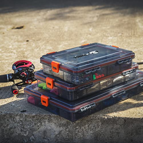 RUNCL Fishing Tackle Box, Waterproof Airtight Stowaway, 3600/3700 Tray Tackle Box with Adjustable Dividers, Plastic Storage Organizer(2pcs 3600) - color: 2pcs 3600
