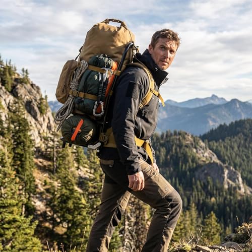 Foldable Aluminum Hunting Pack Frame, Lightweight External Frame Hiking Backpacks, Alice Pack, Hunting Backpack Frame for Travel, Outdoor, Khaki - color: Khaki