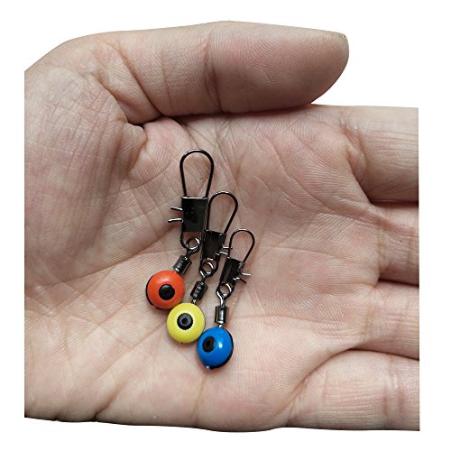 Fishing Line Sinker Slides Fishing Float Connector Rolling Swivels with Interlock Snaps Red/Yellow/Blue - size: 180pcs/box